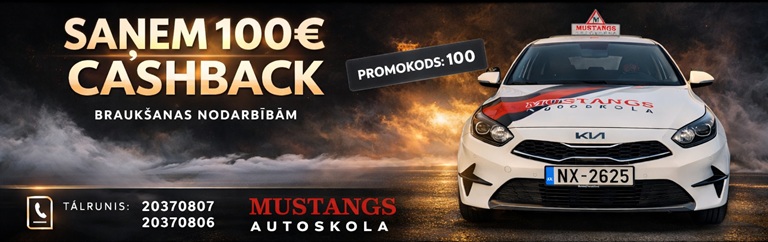 Akcija: 100 € bonuss braukšanai